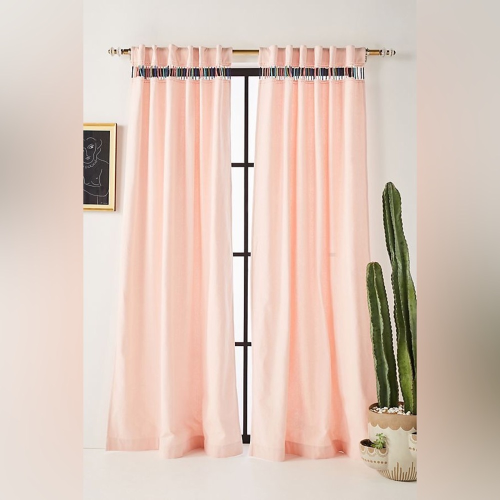 NWT! RARE & UNIQUE Anthropologie Embroidered Pibar Curtain Discontinued 84x50